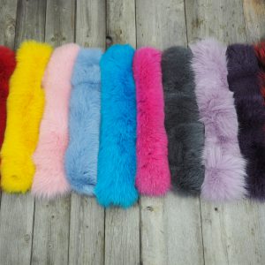 Dyed fox fur strip